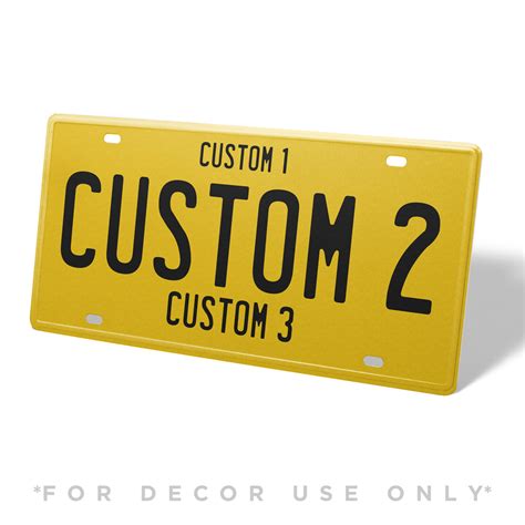 Custom Yellow & Black Universal Replica License Plate — CityLocs