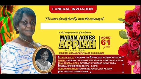 Ghana Funeral Invitation Card - Infoupdate.org