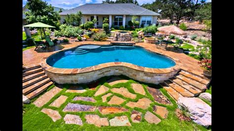 Above ground pool with concrete patio deck | Backyard pool landscaping, Pool landscape design ...