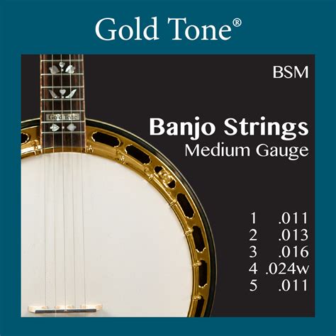 Gold Tone BSM 5 String Banjo Strings Medium Gauge, Full Set