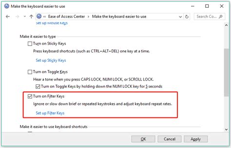 Filter Keys: How to Turn on/off Filter Keys in Windows 10? - MiniTool ...