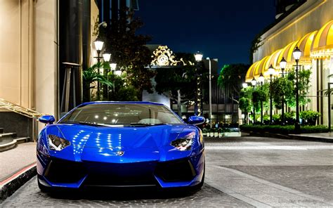 Blue sports car, Lamborghini, car, Lamborghini Aventador, blue cars HD wallpaper | Wallpaper Flare