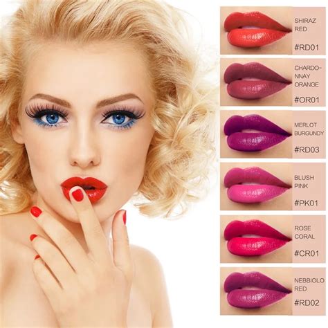 Lipstick Red Wine Lip Tint 6 Colors Dye Liquid Lipstick Matte Nourish ...