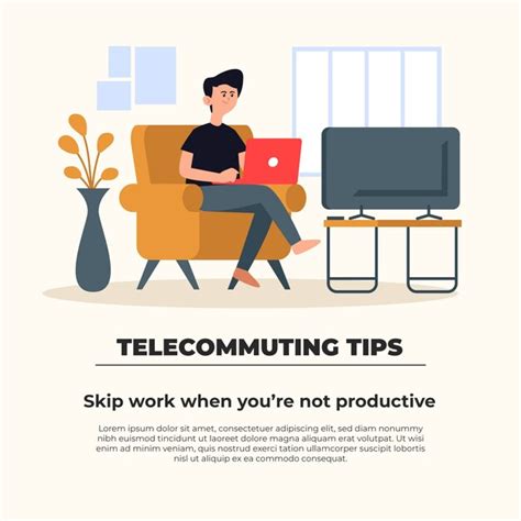 Premium Vector | Telecommuting tips concept