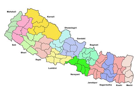 Nepal Zones - Mapsof.Net