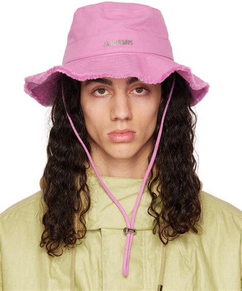 Jacquemus Le Bob Artichaut Canvas Bucket Hat In Pink & Purple | ModeSens