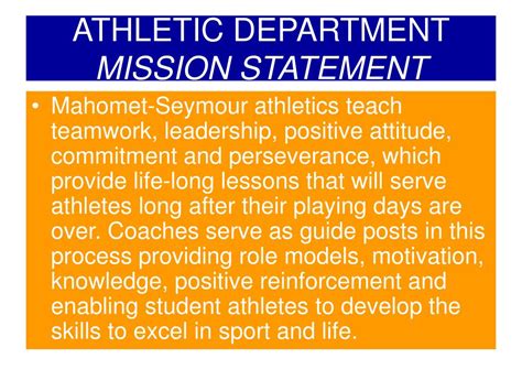 PPT - ATHLETIC DEPARTMENT MISSION STATEMENT PowerPoint Presentation, free download - ID:1759745