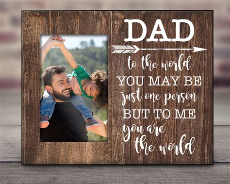 Personalized Dad Picture Frame Dad You Are the World Fathers | Etsy