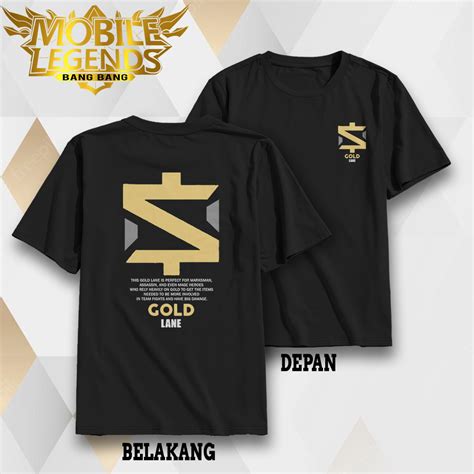 Kaos Mobile Legends - Gold Lane - Kaos Gamers - Unisex - Baju Pria ...