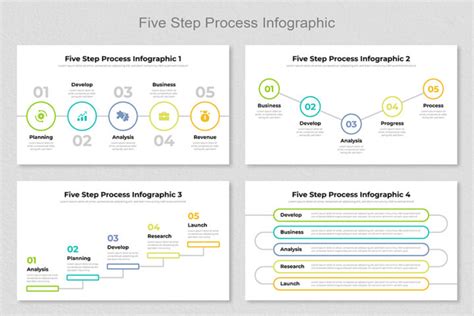 5 Step Process Infographic Template - Mighty Slide