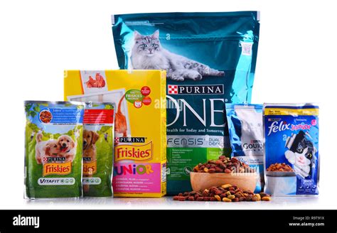 POZNAN, POL - JUL 20, 2018: Purina products, global brand of pet food ...