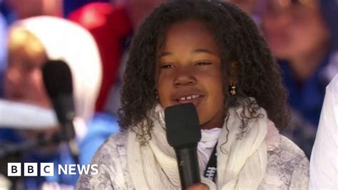 Yolanda Renee King calls for 'a gun-free world' - BBC News