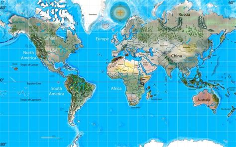 Mercator Map of the World (additional real world maps inside) - Feed ...