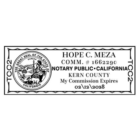 California Notary Rectangle Design Seal - Simply Stamps