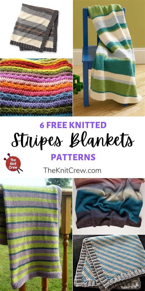 6 Free Knitted Stripes Blanket Patterns - The Knit Crew