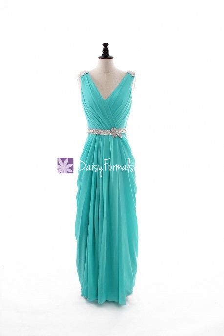 Aqua Chiffon Dress Tiffany Blue Long Porm Dress Long Tiffany Bridal Party Dress (BM876L ...