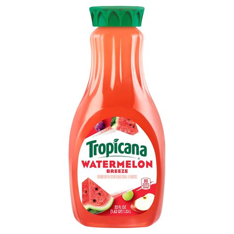 Tropicana Watermelon Breeze Juice Drink, 52 oz Bottle – Walmart ...