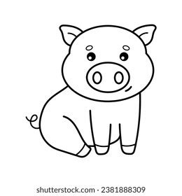 Pig Coloring Page Coloring Book Page Stock Vector (Royalty Free ...