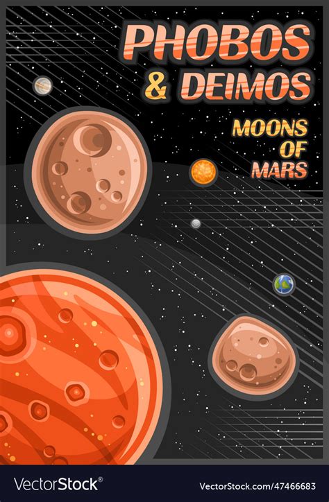 Poster for phobos and deimos Royalty Free Vector Image