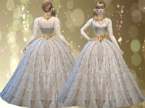 Lace off white Ball Gown http://www.thesimsresource.com/members ...