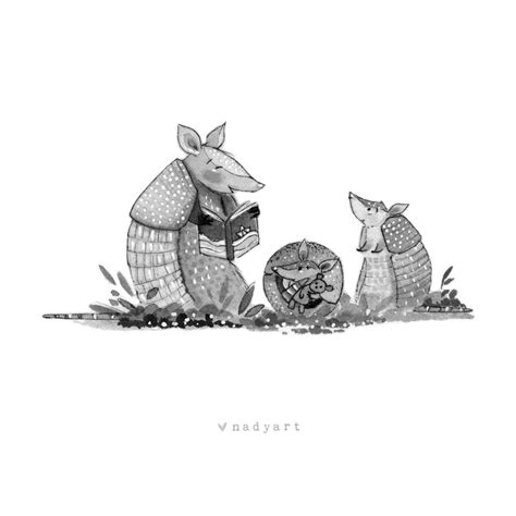 Armadillo Family Print Small Illustration Story Time Ink - Etsy in 2022 | Illustration story ...