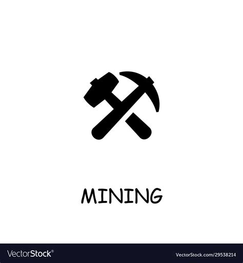 Mining flat icon Royalty Free Vector Image - VectorStock