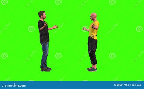 4k Realistic Man S Characters Debate Animation on the Chroma Key, Mouth ...