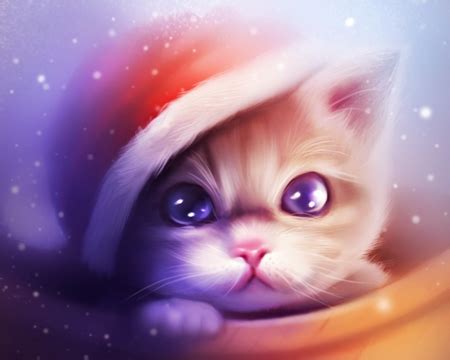 Christmas kitten - Fantasy & Abstract Background Wallpapers on Desktop Nexus (Image 2063533)