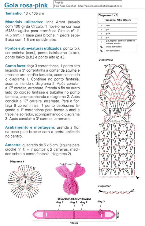 Pink Rose Crochet: Golinha de Abacaxi Pineapple Neck Warmer Pattern