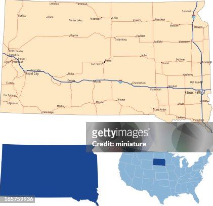 South Dakota Road Map High-Res Vector Graphic - Getty Images