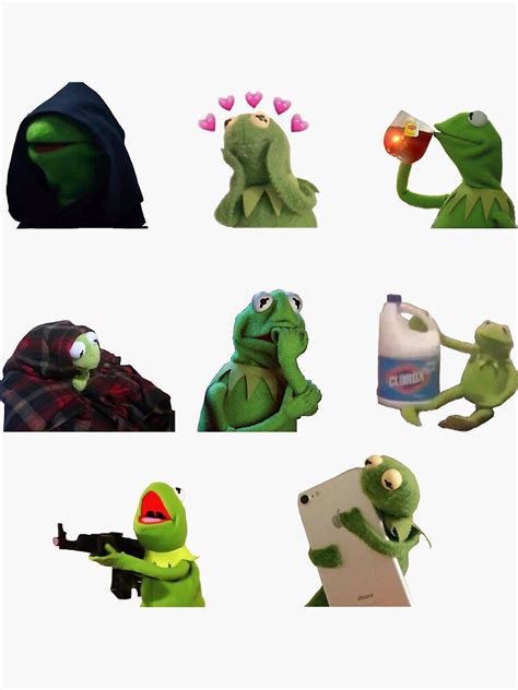 "Kermit meme sticker pack" Sticker for Sale by blue-liv | Redbubble