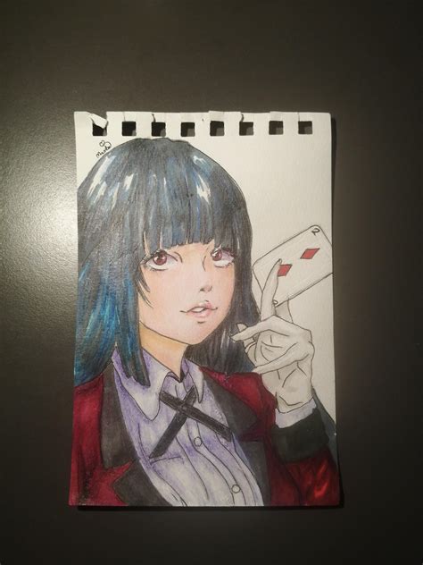 My gf's fanart of yumeko. : r/Kakegurui