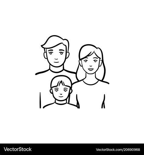 Family members hand drawn sketch icon Royalty Free Vector