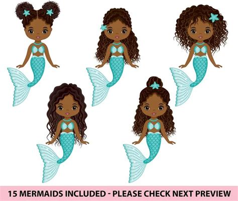 Black Mermaid Clipart Vector Afro Girl Cute Mermaid PNG - Etsy | Afro girl, Black mermaid, Cute ...