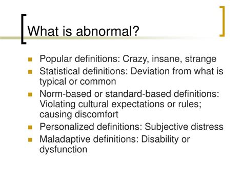 PPT - Abnormal Psychology PowerPoint Presentation, free download - ID:395213