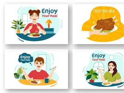 15 Enjoy Your Meal Vector Illustration by denayuneep ~ EpicPxls