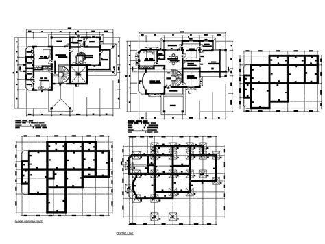 Two-story house foundation plan and floor plan details dwg file - Cadbull