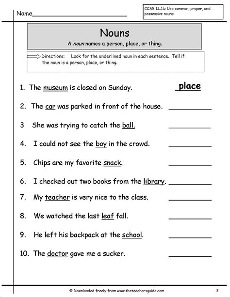 10++ Nouns Worksheet For Grade 2 – Worksheets Decoomo