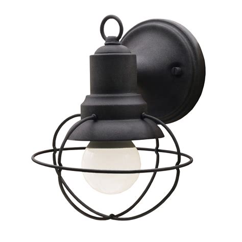 Kichler One Light Exterior Outdoor Cage Industrial Farmhouse Wall Mount, Black - GreyDock.com ...