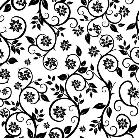 Seamless Floral Pattern Silhouette of a Floral Clipart - Etsy