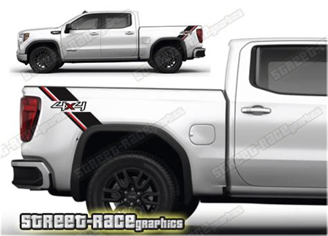 GMC Sierra off-road 4x4 tub decals