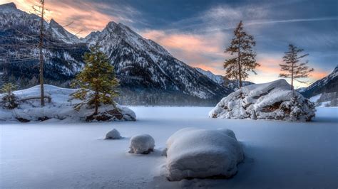 Landscape, Mountains, Winter, Sunset, Wallpaper - Snow Landscape (#1943838) - HD Wallpaper ...