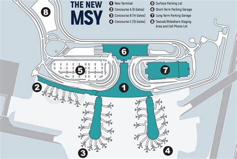 Louis Armstrong New Orleans International Airport Map – MSY Map