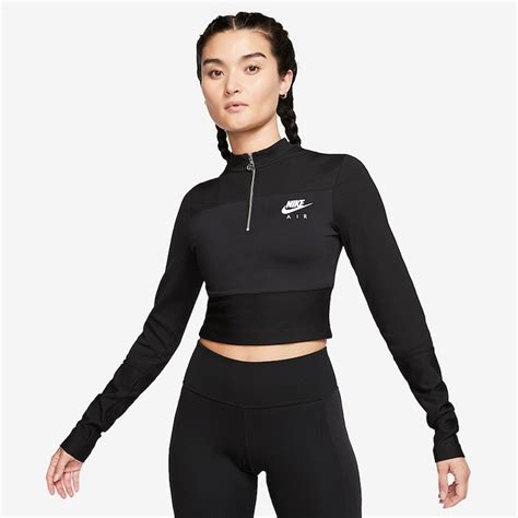 Nike Womens Sportswear Long Sleeve Top - Black/Ice Silver-Womens Clothing