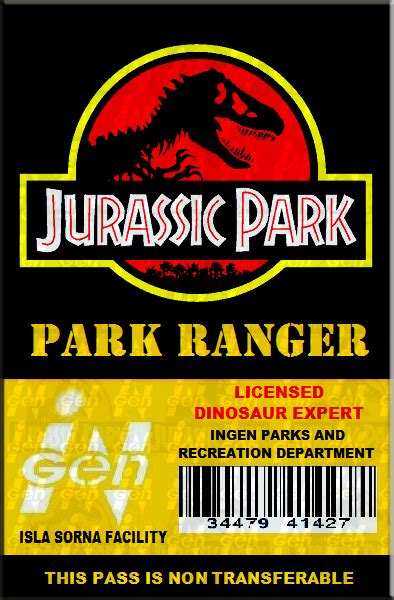 Printable Jurassic Park Badge Template Free - Printable Templates Free