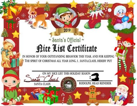 2022 Editable PDF Printable Santa's Nice List DIY - Etsy | Nice list certificate, Christmas ...