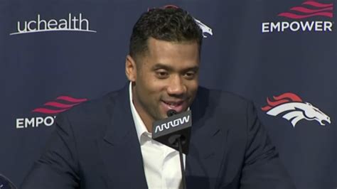 Quarterback Russell Wilson after signing Denver Broncos contract ...