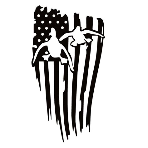 DUCK Head, USA FLAG, Hunting Decal – Hunting Sticker – 7420