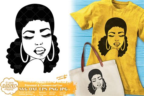 Afro Woman Silhouette SVG #2, African American SVG - DIDIKO designs