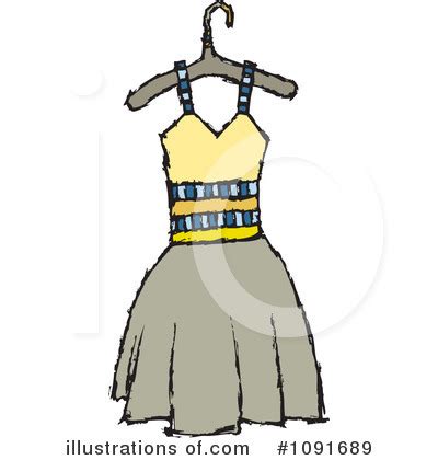 Dress Clipart #1091689 - Illustration by Steve Klinkel